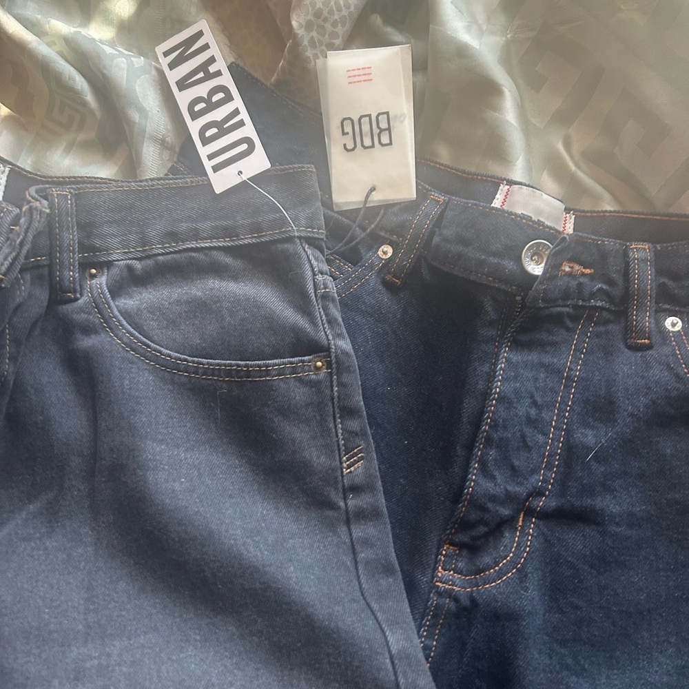Urban Outfitters Men's Deep Blue Slim Straight Jeans